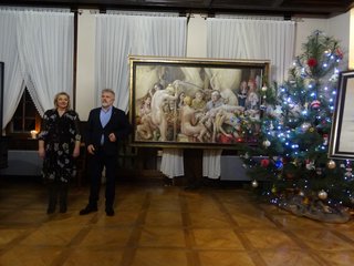 „Obrazy stare i nowe” – wernisaż wystawy Daniela Pieluchy w pałacu Męcińskich w Działoszynie